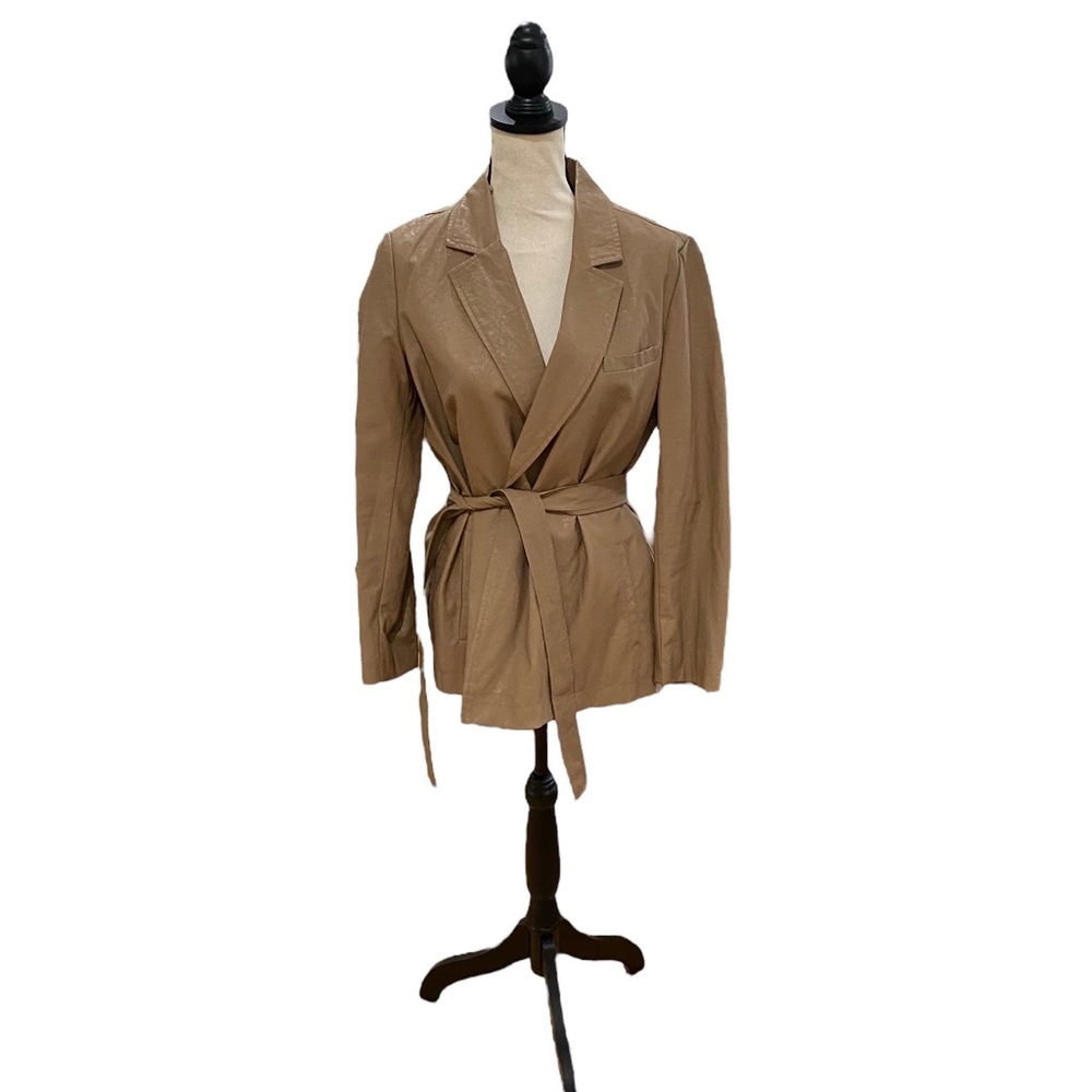 Zara Belted PU Blazer - Picture 1 of 3